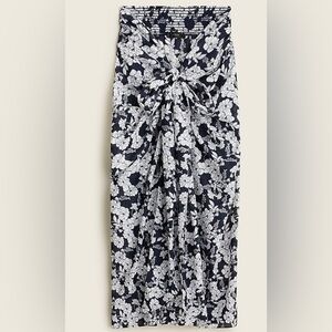 J. Crew Navy and White Floral Swim Sarong